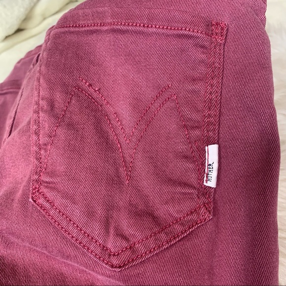 Mother Denim Curfew Flare Jeans in Raspberry - Picture 7 of 14